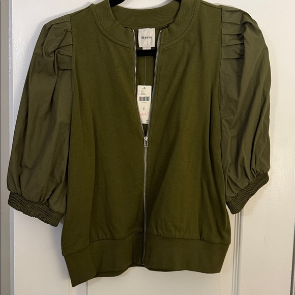 Maeve Khaki Zip-Up Jacket - Picture 2 of 3